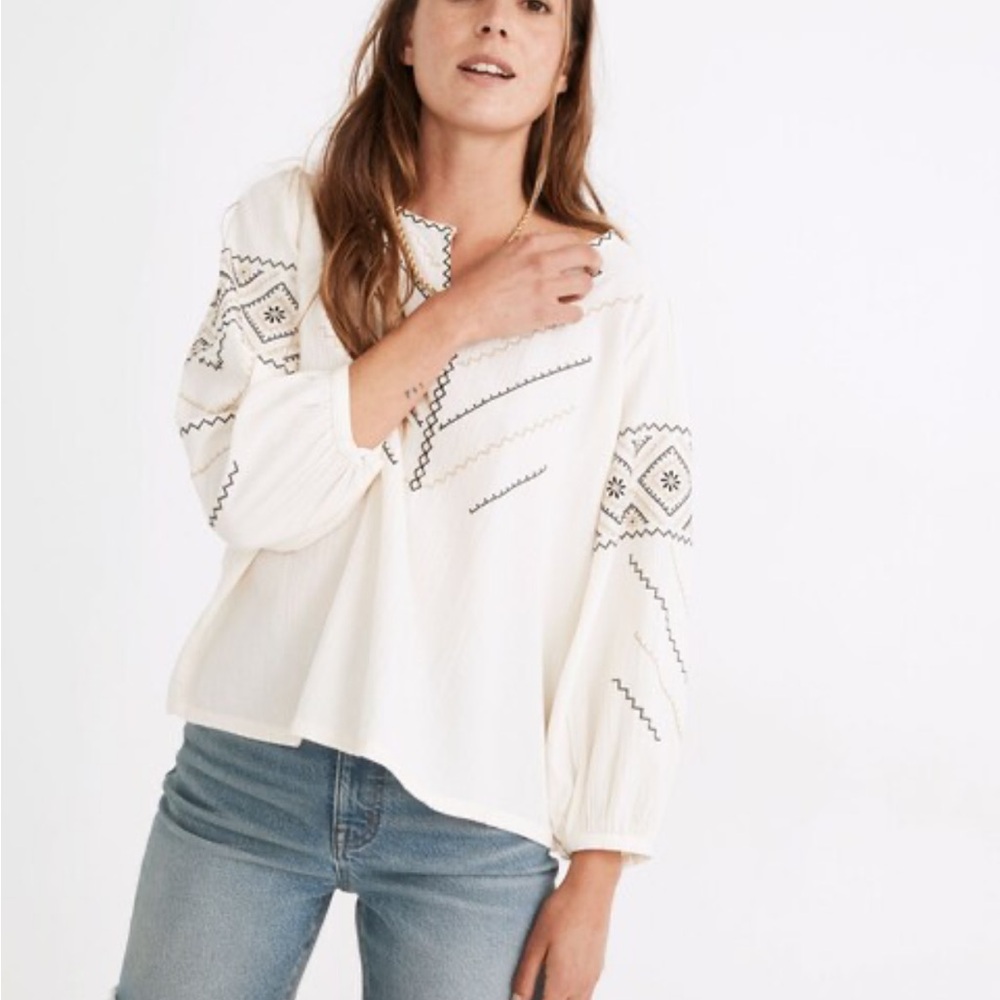 ๐ SALE ๐ Madewell Embroidered Western Boho Top - Picture 1 of 5